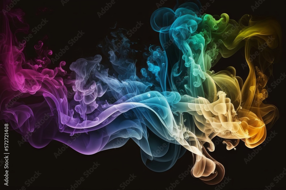 Aufkleber an abstract cloud: a background of colorful smoke and screen - generative ai