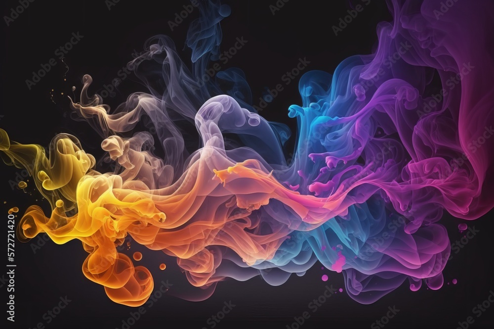 Aufkleber a colorful mist: an abstract background of smoke and screen - generative ai