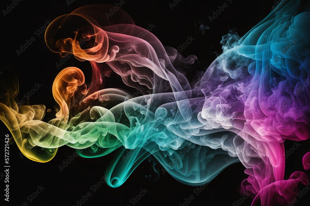 Aufkleber a smoky palette: an abstract background of colorful screen and mist - generative ai