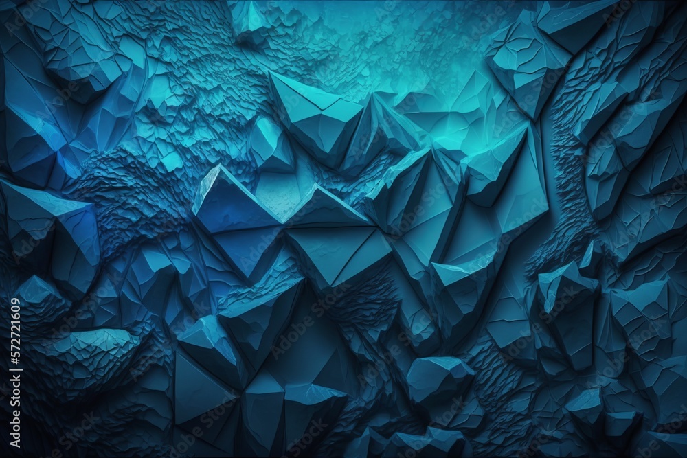 Poster a masterpiece in blue: a beautiful abstract decorative texture on a wall background - generative ai
