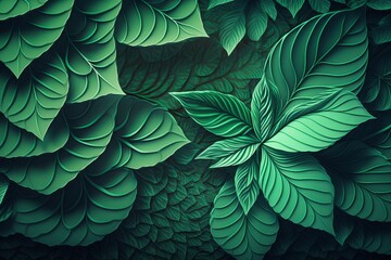 A Textured Trellis: A Beautiful Abstract Green Wall Background with Decorative Design - Generative AI