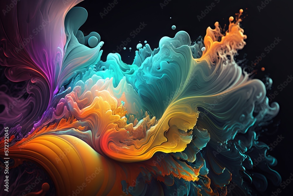 Poster a colorful array of light against a shadowy backdrop - generative ai
