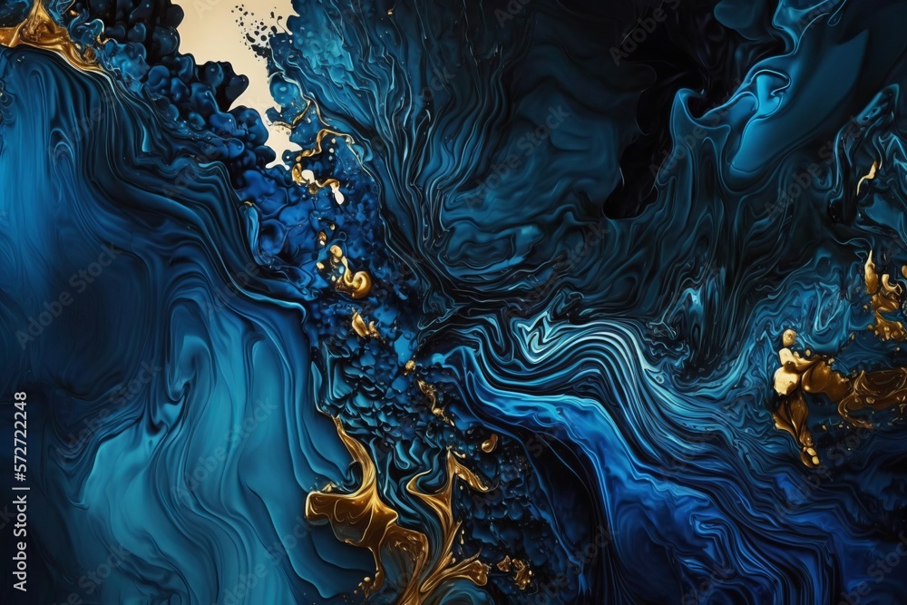 Poster high-resolution abstract fluid art painting: a statement of style and taste - generative ai