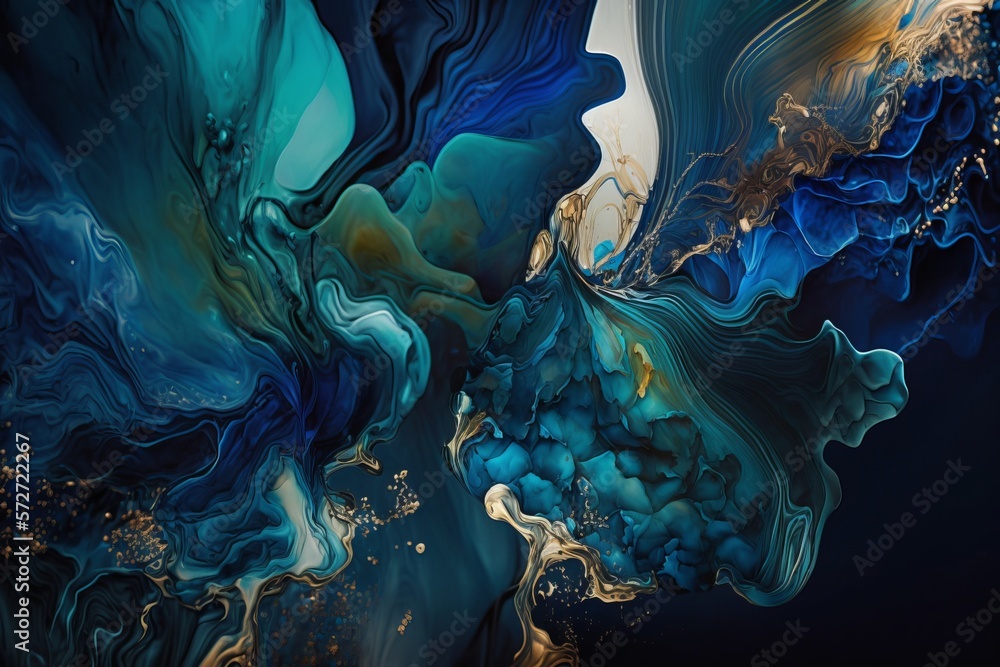 Poster bring a touch of sophistication to your home with this high-resolution luxury abstract fluid art pai