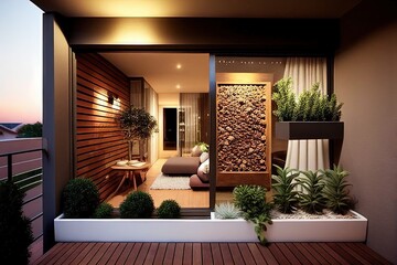 Modern Home Balcony Concept Design 3. Generative AI