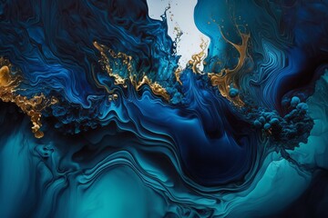 Discover the beauty of luxury abstract fluid art with this high-resolution painting - Generative AI