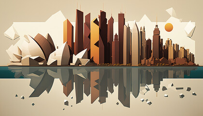 Doha Qatar cityscape, Generative ai