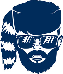 Mountain Man Coonsking Cap Face Illustration
