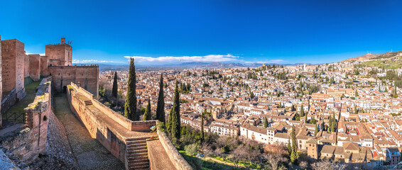 City of Granada panoramic view from Alhambra