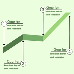 infographic template with arrows in chart line