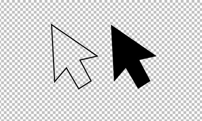 Computer mouse  pointer cursor arrow. flat icon vector
