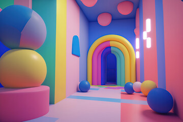 Entrance to the Children’s Party Room in the mall ai generated