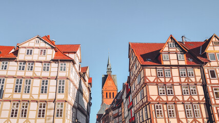 Fototapeta premium Old town and Marktkirche church in Hannover, Germany.