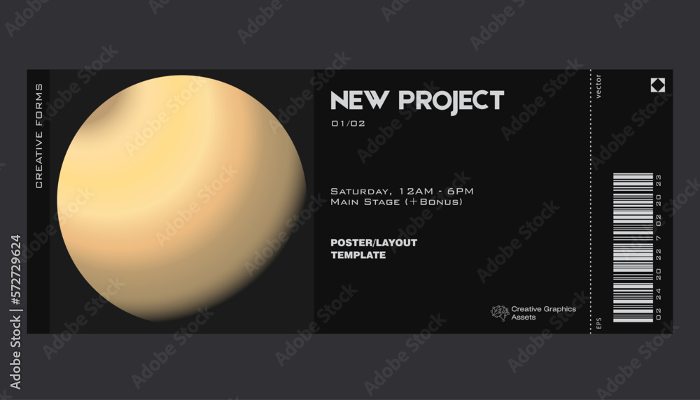 Aufkleber gradient aesthetic art modern ticket design. template layout with blurred digital gradient resemblin