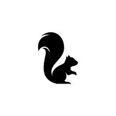 simple flat squirrel icon silhouette vector - obrazy, fototapety, plakaty