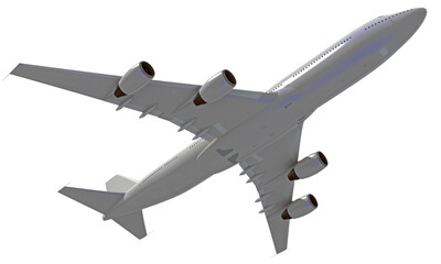 Aircraft 3D rendering airplane on white background