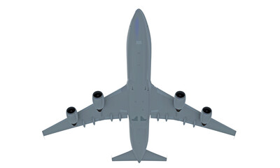 Aircraft 3D rendering airplane on white background
