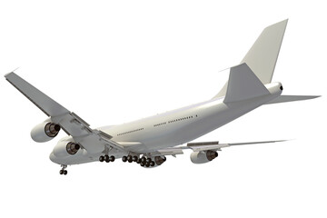 Fototapeta na wymiar Aircraft 3D rendering airplane on white background