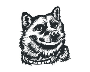Shiba Inu Dog Vector Illustration, Shiba Inu breed Vector on White Background for t-shirt , logo and others