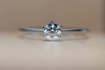 Close up of the 6 claws diamong ring