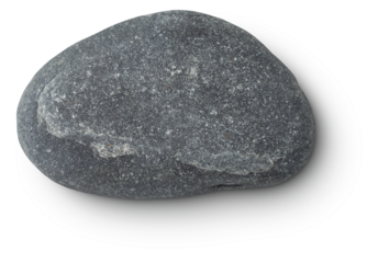 grey stone with shadow isolated on transparent background