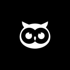 Owl Logo icon shield wing creative icon isolated on black background.