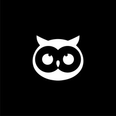 Owl Logo icon shield wing creative icon isolated on black background.