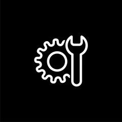 Repair tool line icon isolated on black background