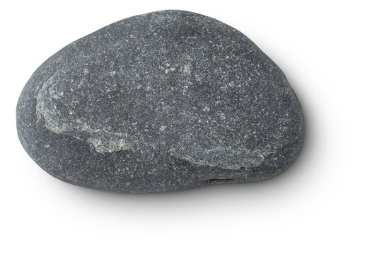 grey stone with shadow isolated on transparent background