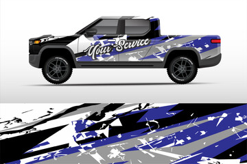 Truck sticker wrap design, graphic abstract grunge line design for adventure and racing.