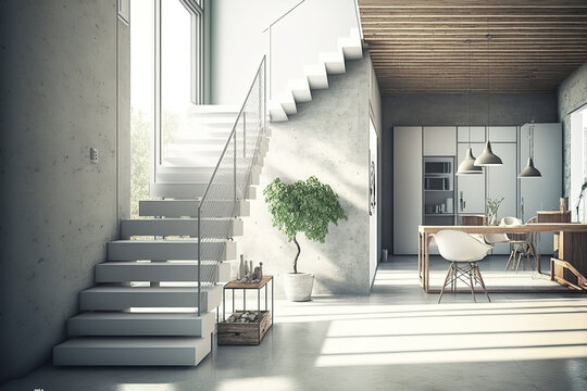 bright, modern interior. Generative AI