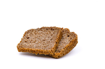 Two slices of bread isolated in the studio