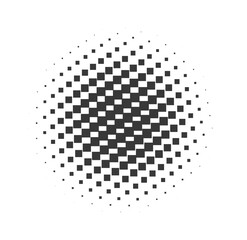 Circle halftone set. Modern dotted circles halftones. Black dotwork gradients. Vector illustration.