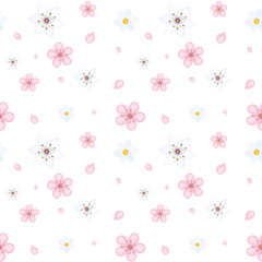 Fototapeta na wymiar Seamless pattern with spring flowers.
