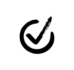 Checkbox. Check signs V X. Chalk and brush checkmarks set. Vector set