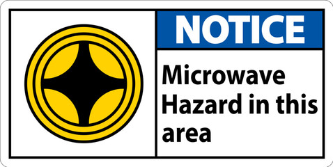 Notice Sign Microwave Hazard In This Area with Symbol