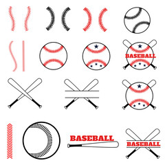Baseball icon vector set. Baseball illustration sign collection. Baseball team symbol or logo.
