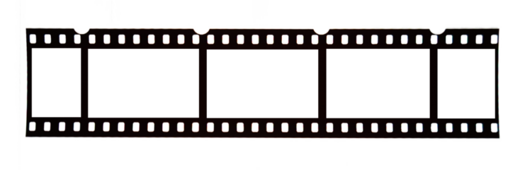 Nostalgia in Motion: 35mm Analog Filmstrip on transparent background