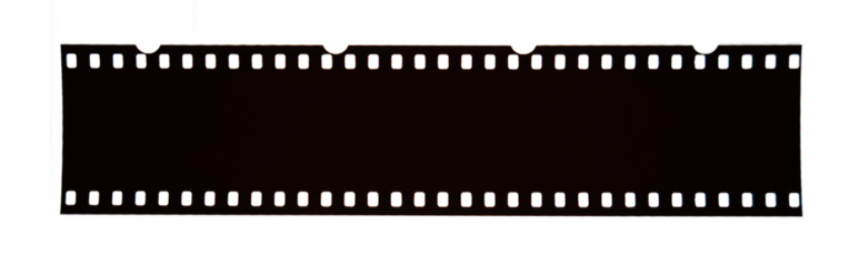 Nostalgia in Motion: 35mm Analog Filmstrip on transparent background