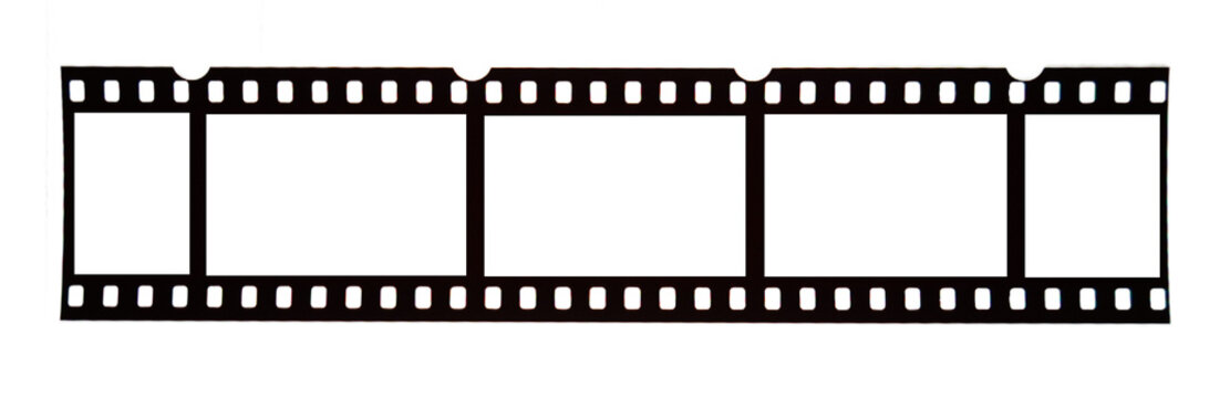 Nostalgia in Motion: 35mm Analog Filmstrip on transparent background