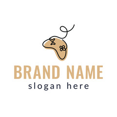 logo with a linear icon with a game joystick for a company engaged in the development of computer games
