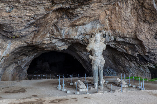 Shapur I Statue out of Stalagmite, Chogan Valley, Fars, Iran