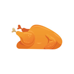 Chicken vector illustration, fried chicken flat icon, food vector © ferid