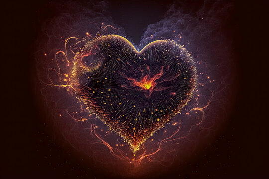 illustration of the burning heart background