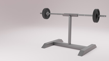 3d render curl bar stand illustration with white background