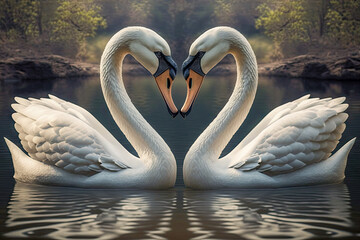 cute couple of the swans