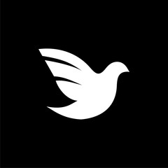 Obraz premium Dove icon isolated on black background