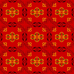  Sample pattern for fabrics, interiors, ceramics and furniture in the Arabian style.