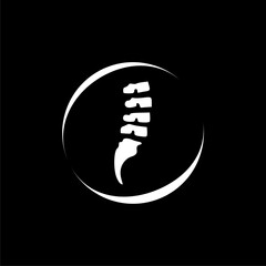Spine icon. Monochrome simple sign from anatomy collection on black