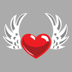 Fototapeta premium heart and wings